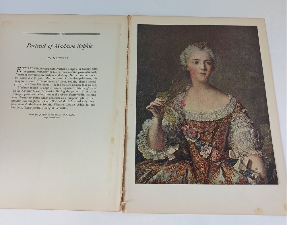 1939 Jean Marc Nattier Portrait of Madame Sophie Lithograph Art Print Book Plate